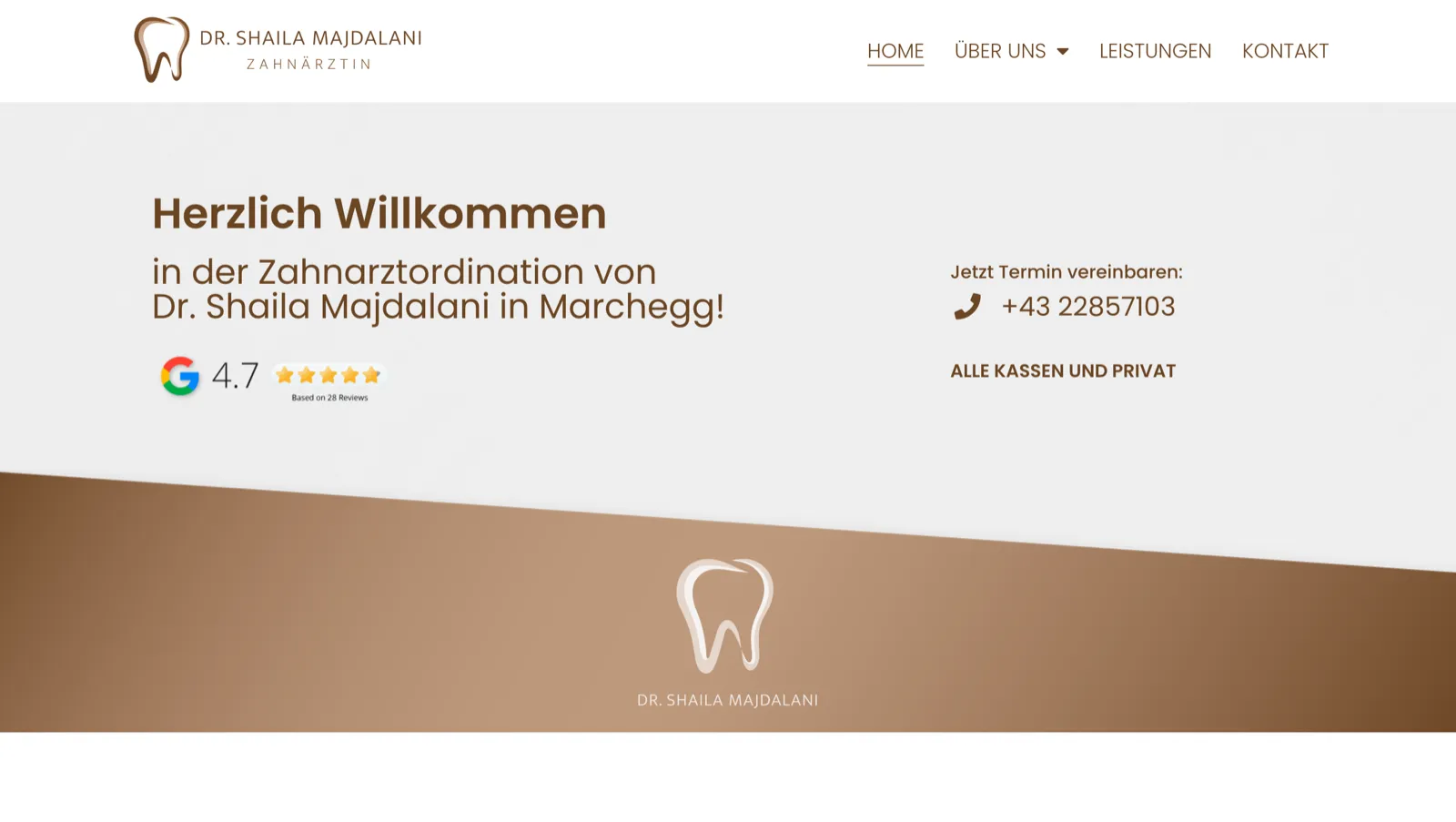 Startseite der Website von Dr. Shaila Majdalani