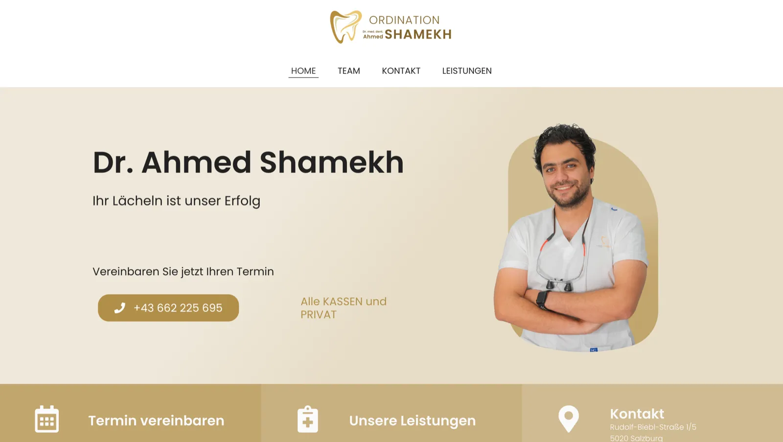 Startseite der Website von Dr. Ahmed Shamekh