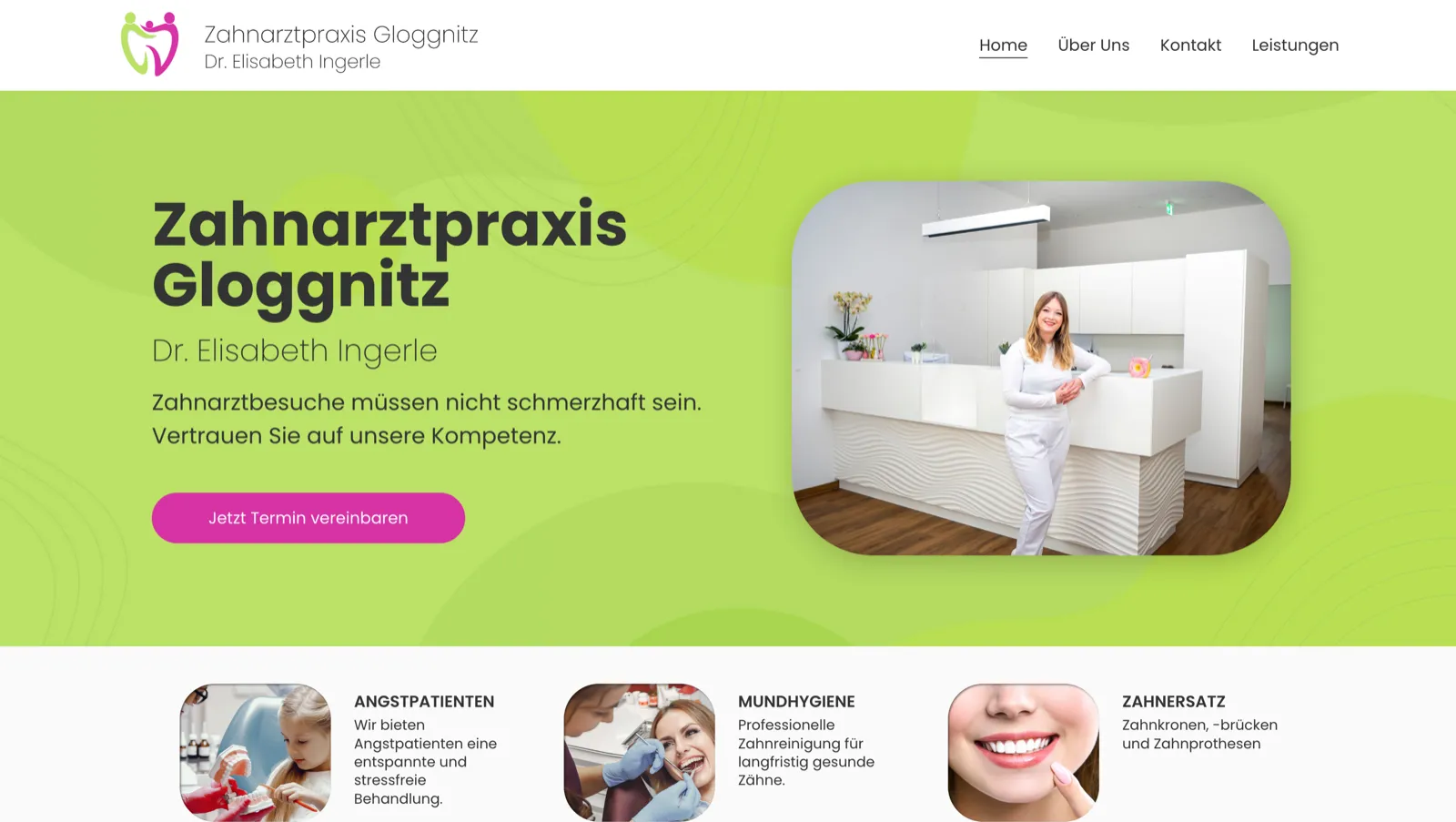 Startseite der Website von Dr. Elisabeth Ingerle